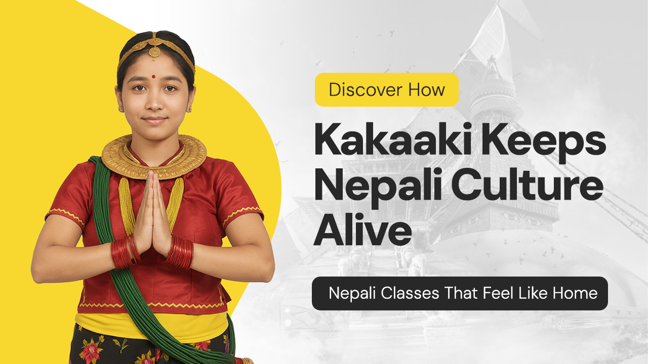 Child exploring Nepali language heritage